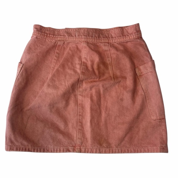 Madewell Coral Mini Skirt with Front Patch Pockets - Picture 5 of 6